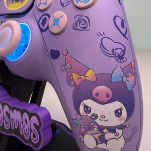 Cute Violet Rabbit - RGB LED - Pink Accents -Custom Wireless Controller for PS5 Or PC image 4