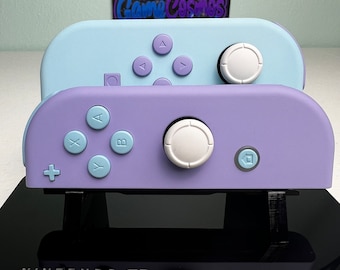 Violet & Powder Blue -  Soft Touch Finish - Custom Joycons for the Nintend Switch