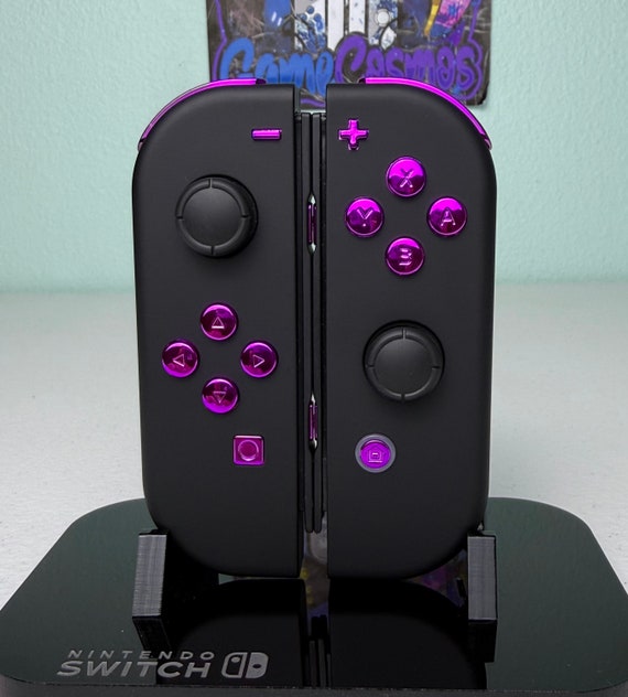 Soft Touch Black - Purple Chrome - Custom Joycons for the Nintend