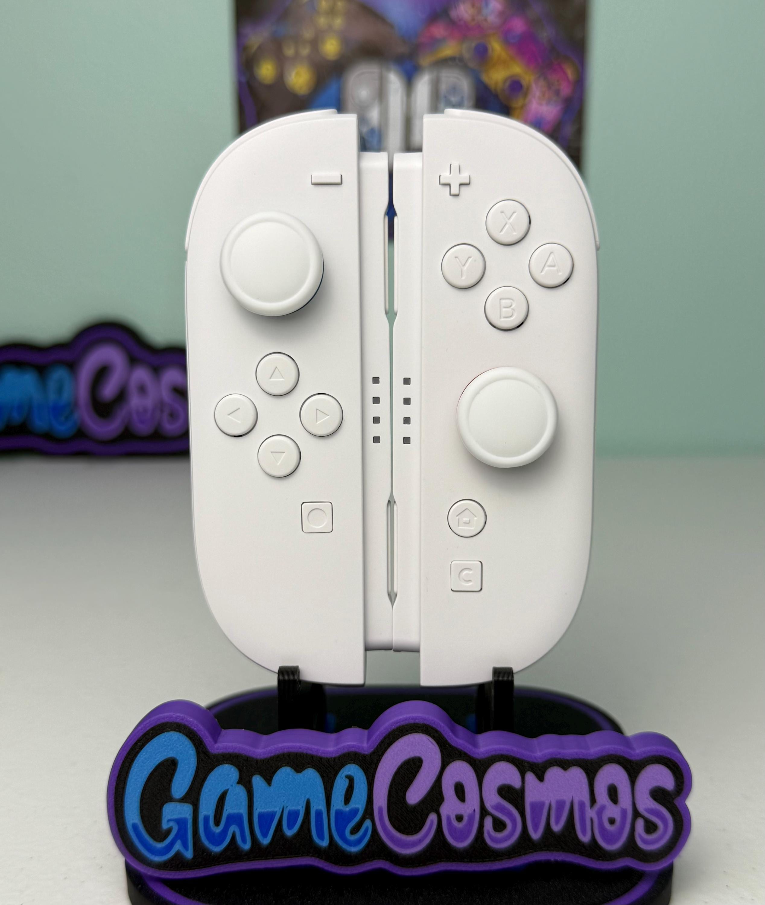 JOY-CON (L)/(R)ホワイトカスタム Custom Joy-Con LED MOD - White on White with Backlit Clear Buttons