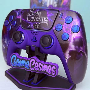 Anime Manga Leveling - Glossy Finish - RGB LED - Custom Wireless Controller for PS5 Or PC image 3