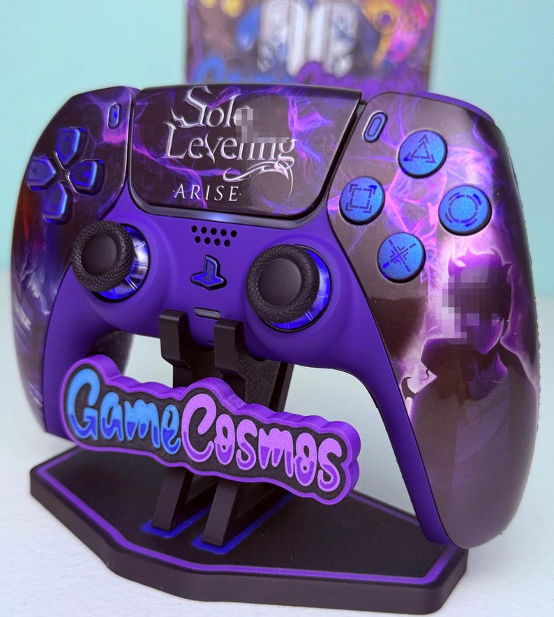 Anime Manga Leveling - Glossy Finish - RGB LED - Custom Wireless Controller for PS5 Or PC image 3