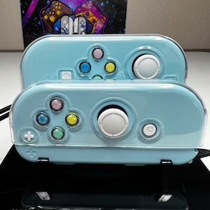 Cute Hearts theme - Heaven Blue Pastel -  Custom Joycons for the Nintend Switch