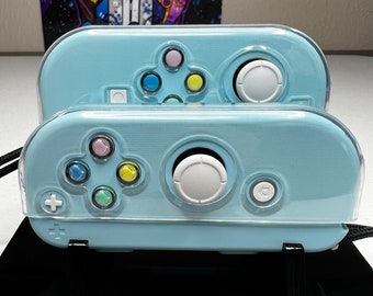 Cute Hearts theme - Heaven Blue Pastel -  Custom Joycons for the Nintend Switch