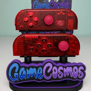 Transparent Clear Red - Red Chrome Accents - Custom Joycons for the Nintend Switch