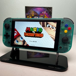 Transparent Emerald  - Black accents Colorful ABXY - Custom Switch Lite