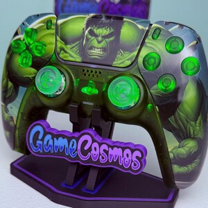 Superbohater z promieniowaniem gamma - dioda LED RGB - niestandardowy kontroler bezprzewodowy do PS5 lub PC