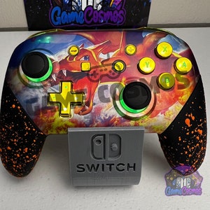Fire Type Anime Theme  - RGB LED - Custom Wireless Pro Controller for The Switch Or PC