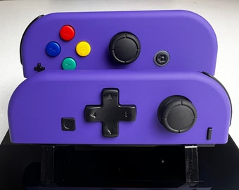 Soft Touch Deep Purple - DPAD Colored ABXY - Custom Joycons for the Nintend Switch
