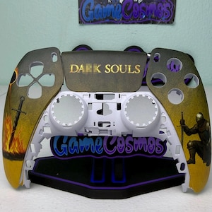 Soulsborne Dark aRPG - RGB LED - PS5またはPC用カスタムワイヤレスコントローラー - コントローラー FACEPLATE + TOUCHPAD