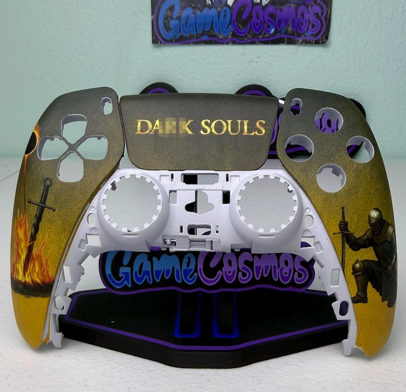 Soulsborne Dark aRPG - RGB LED - PS5またはPC用カスタムワイヤレスコントローラー - コントローラー FACEPLATE + TOUCHPAD