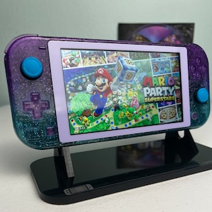 Glossy Glitter Transparent - Gradient Purple Blue - Custom Switch Lite