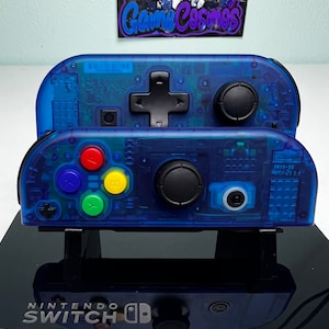 Transparent Blue DPAD - Colorful ABXY -  Custom Joycons for the Nintend Switch
