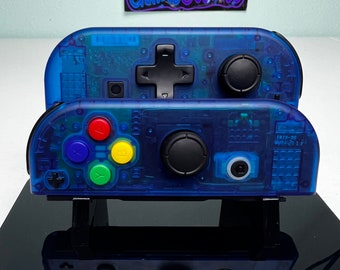 Transparent Blue DPAD - Colorful ABXY -  Custom Joycons for the Nintend Switch