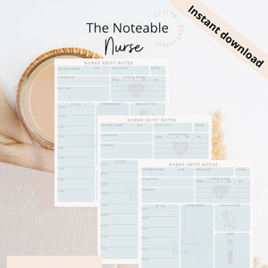 Nurse Shift Notes | Printable RN Documentation Toolkit | 3-Page PDF for Organized Patient Care | Instant Download