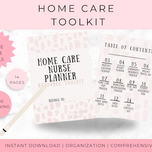 Home Care Nurse Planner Toolkit | 14-Page Digital Resource for Organized Care Management | Instant Download