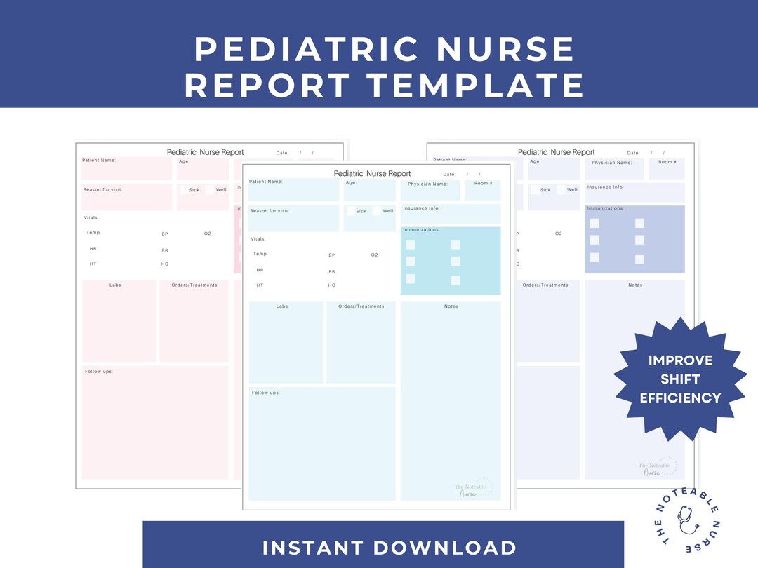 Peds R.pdf Pediatric Nurse Report Bundle: Printable PDF for Peds Nurses ...