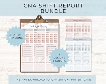 CNA Life, Medical, CNA Shift Planner, Patient Report Sheet, Nurse Aide, HHA, Nursing Assistant, Organization, patient care, printable