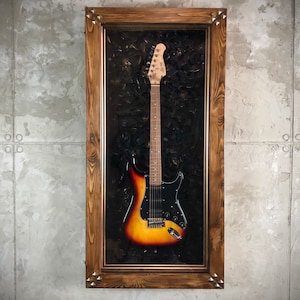 Gitarren-Vitrine Schrank mit Tür FENDER, GIBSON, PRS, Ibanez Wandschrank