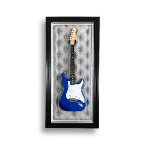Guitar wall Display Frame quilted background  Guitar hanger