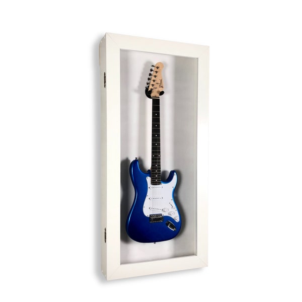 Electric Guitar Display Case Cabinet Wall Rack for Fender, Gibson, PRS, Epiphone LED LIGHT