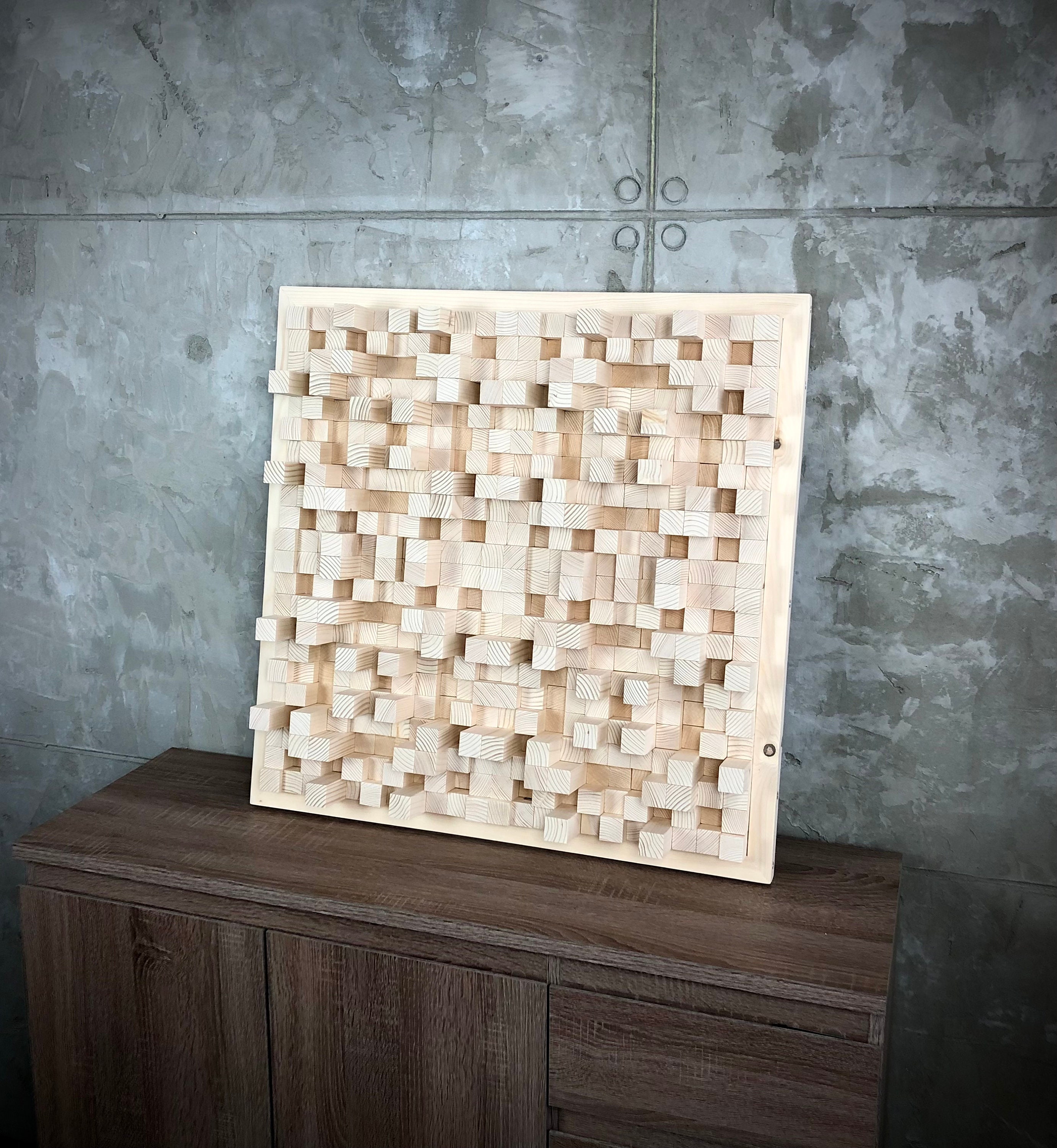 Wood Diffuser, Wood Wall Decor Mosaic, Acoustic Diffuser, Custom ...