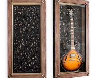 Guitar Display Case Cabinet Wall Rack for Fender, Gibson, PRS, Epiphone LED LIGHT Wall mount