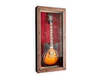 Electric Guitar Display Case Cabinet Wall Rack for Fender, Gibson, PRS, Epiphone LED LIGHT Wall mount