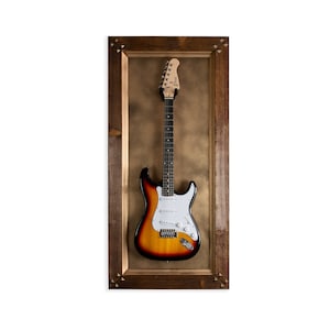 Guitar frame wall display LED LIGHT Guitar wall mount hanger GOLD Background