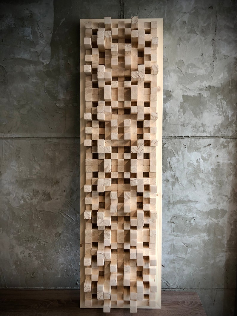 Wood Diffuser Wood Wall Decor Mosaic Acoustic Diffuser Etsy