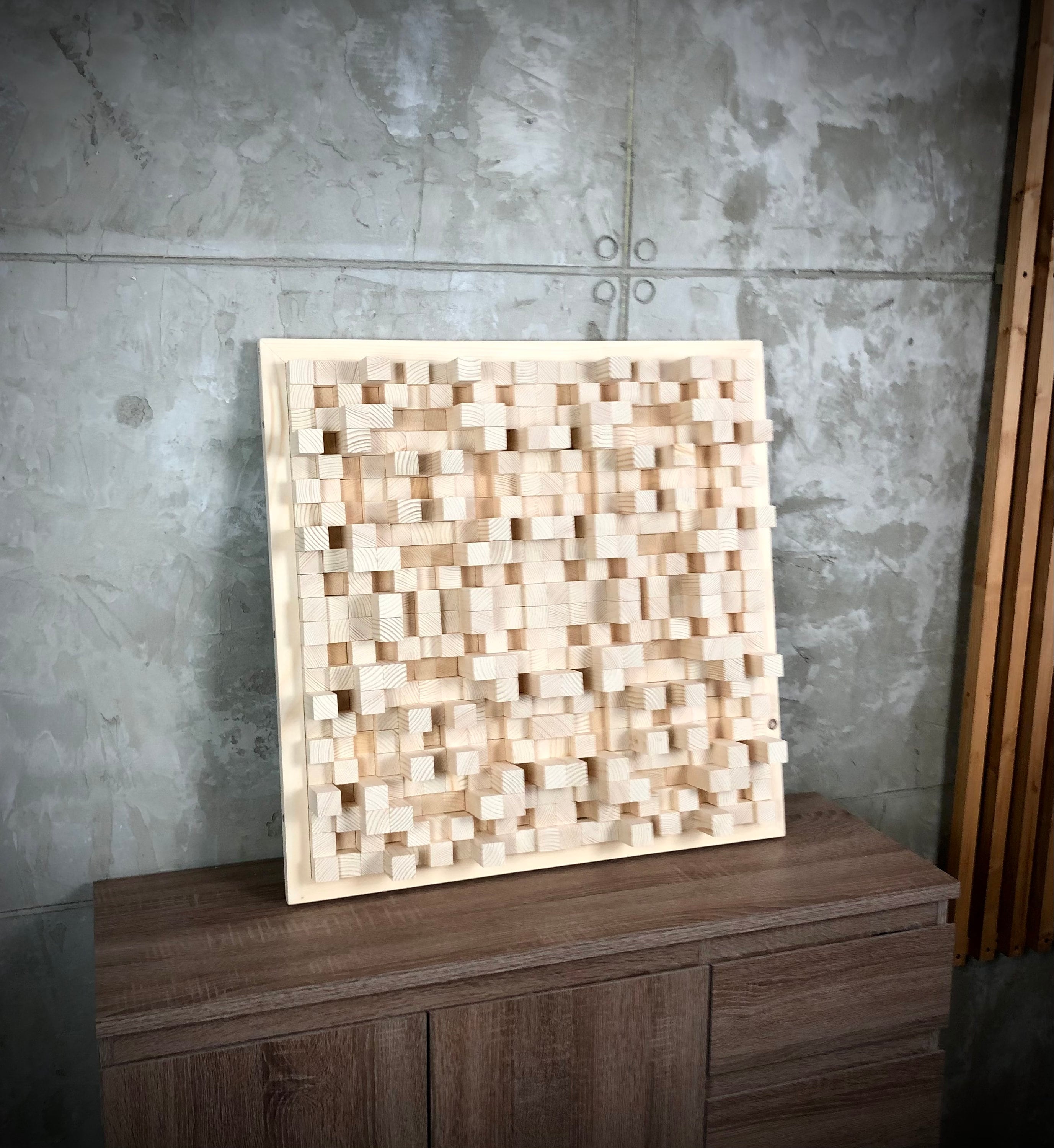 Wood Diffuser, Wood Wall Decor Mosaic, Acoustic Diffuser, Custom ...