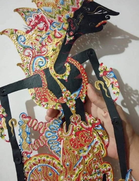Krishna Wayang Kulit Puppet Beautiful Marionette Made From Etsy