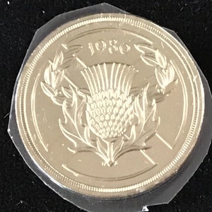 Rare Brilliant Uncirculated 1986 British English UK GB 2 Pound Commonwealth Games Scotland Coin Brilliant Uncirculated
