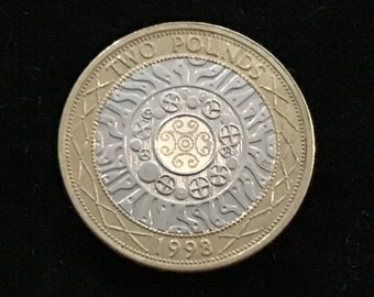 1st Current 1998 British UK GB 2 Pound Bi-Metallic Standing On The Shoulders Of Giants