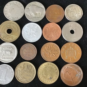 16 Mixed World Coins Circulated Random Dates, Countries & Denomination’s No Duplicates And 100 Year Old Coin