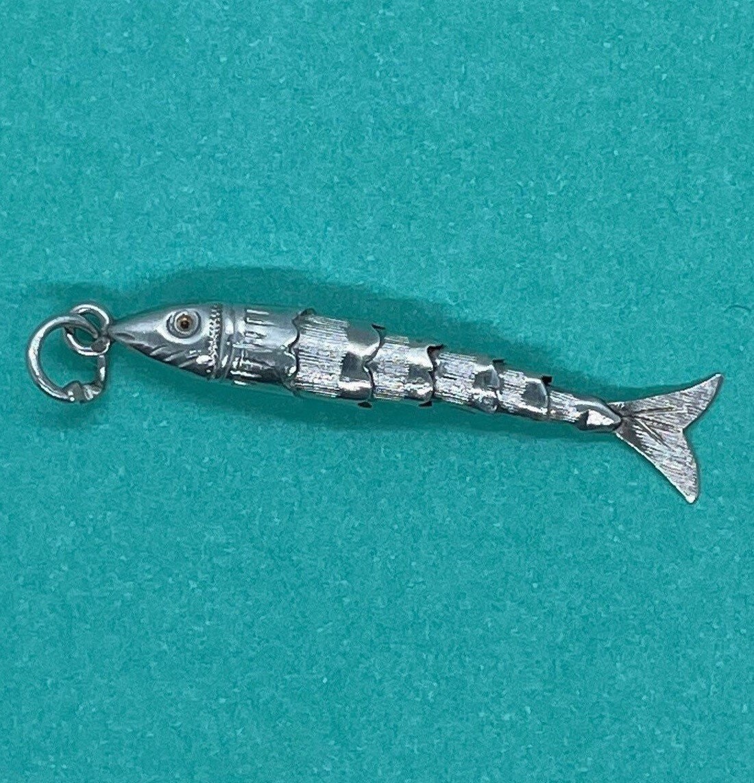 Vintage sterling silver articulated moving fish charm or Etsy