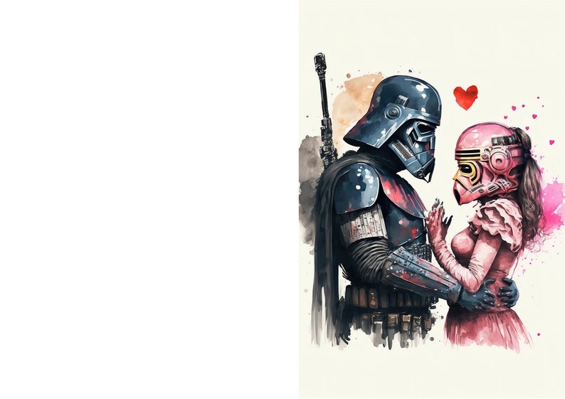 Star Wars Themed Birthday Card Printable Star Wars Greeting Etsy