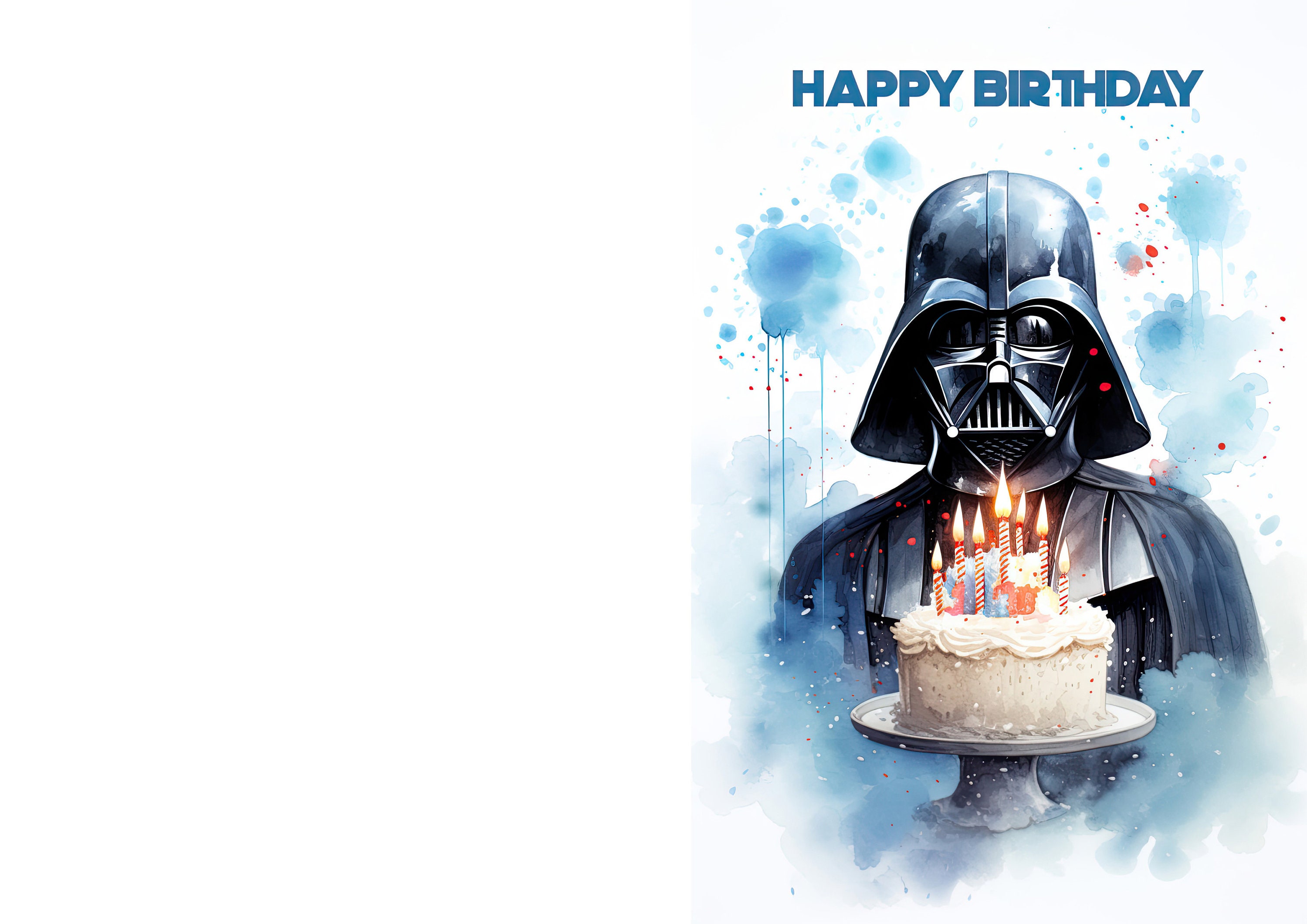 Darth Vader Themed Birthday Card - Printable Star Wars Greeting Card ...