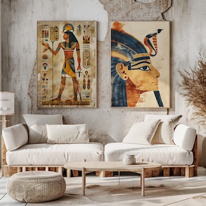 Ancient Egypt Wall Art - 3 Digital Egypt Painting - Abstract Ancient Egypt Wall Deco