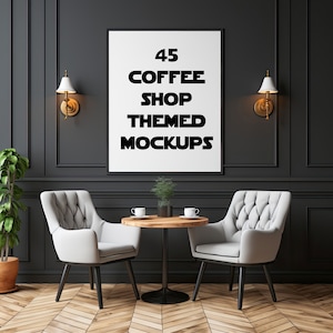 45 Frame Mockups Bundle, Coffee Shop Themed Frame Mockup, Poster Mockup, Interior Mockup, Styled Mockup, Print Mockup,