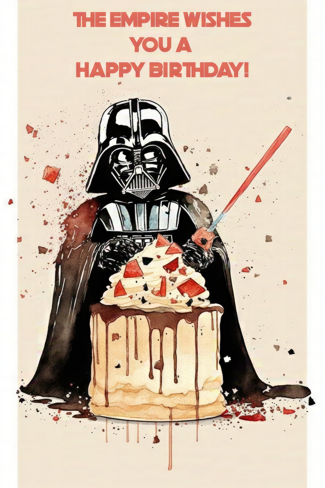 Darth Vader Themed Birthday Card Printable Star Wars Greeting Card ...