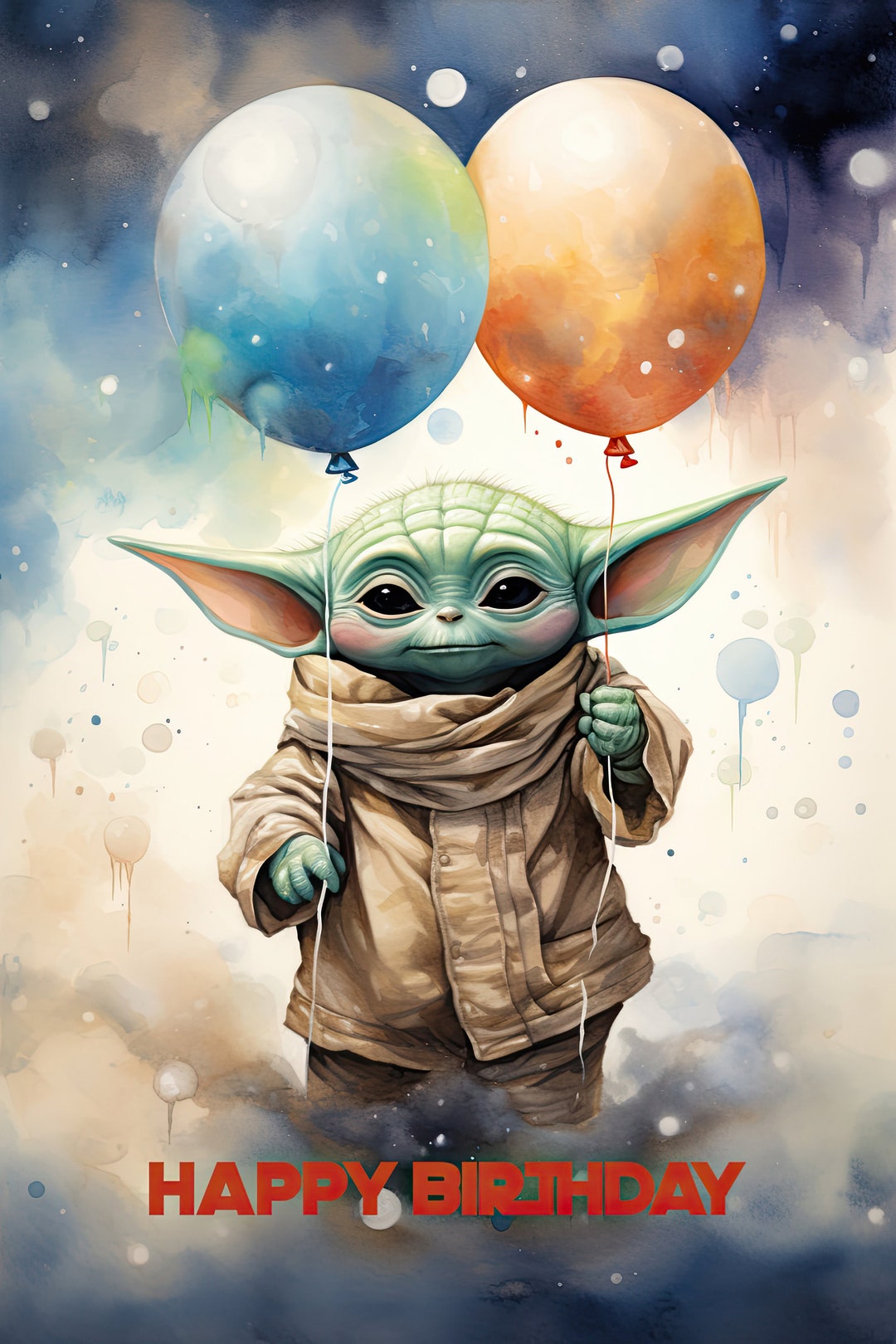 Mandalorian Themed Birthday Card Printable Star Wars Greeting Card