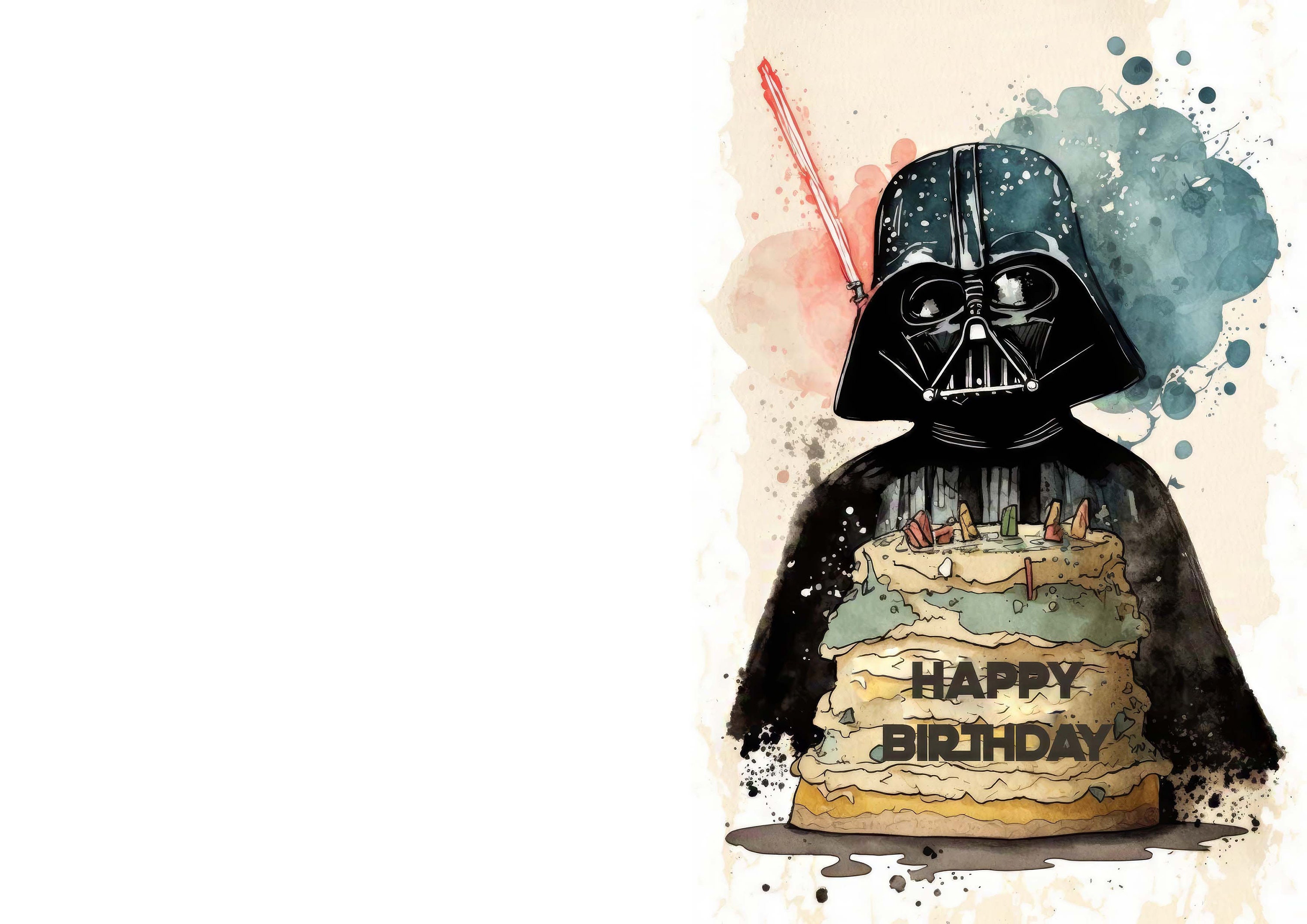 Darth Vader Themed Birthday Card - Il Fullxfull.4760520603 Rpyb