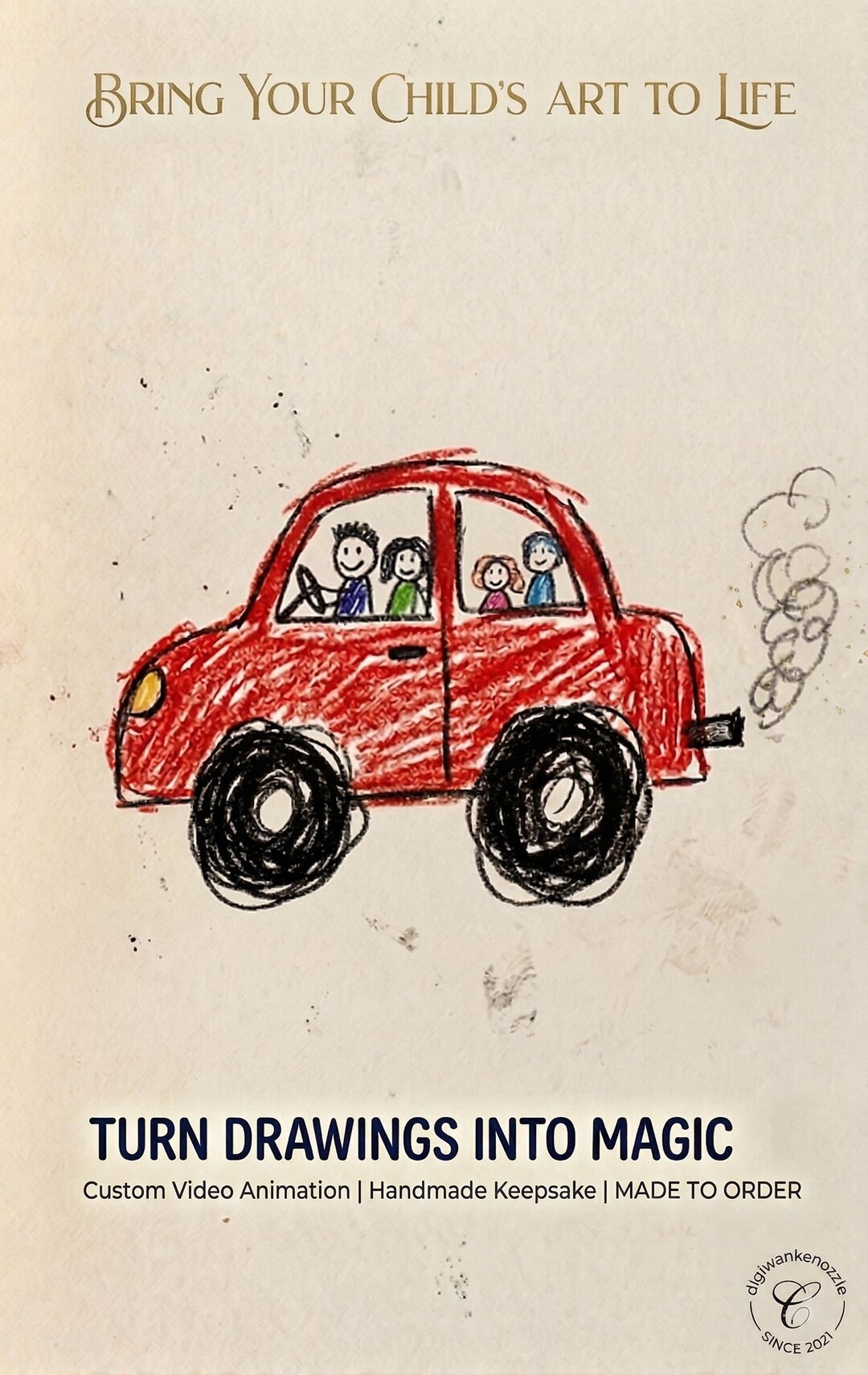 Custom Kids Drawing Animation, Child's Art to Video, Personalized ...