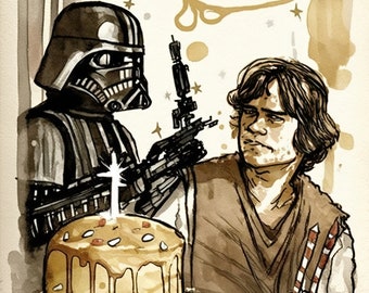 Star Wars Themed Birthday Card Printable Star Wars Greeting Card Print ...