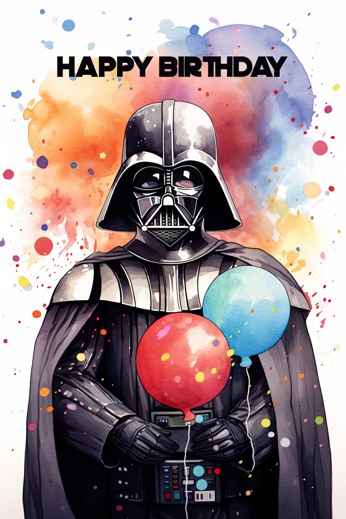 Darth Vader Themed Birthday Card Printable Star Wars Greeting Card