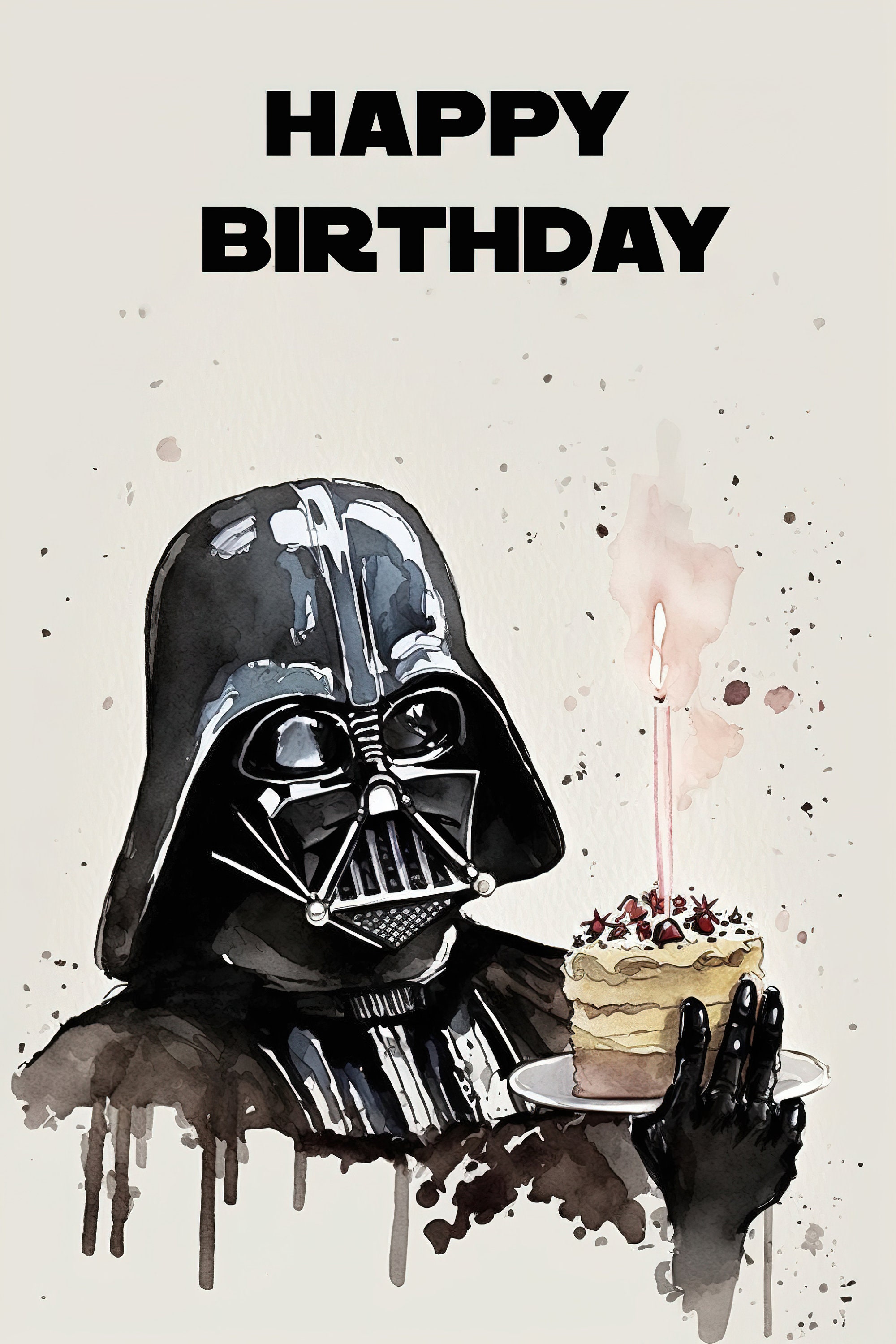 Darth Vader Themed Birthday Card - Printable Star Wars Greeting Card ...