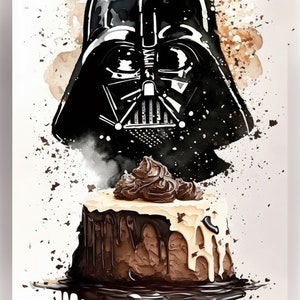 Darth Vader Themed Birthday Card - Printable Star Wars Greeting Card - Print at Home Star Wars Gift Card - May the Fourth Be With You Card