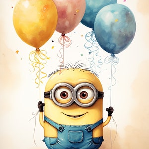 Minions Themed Birthday Card Printable Minions Greeting Card Print at Home Minions Gift Card ...