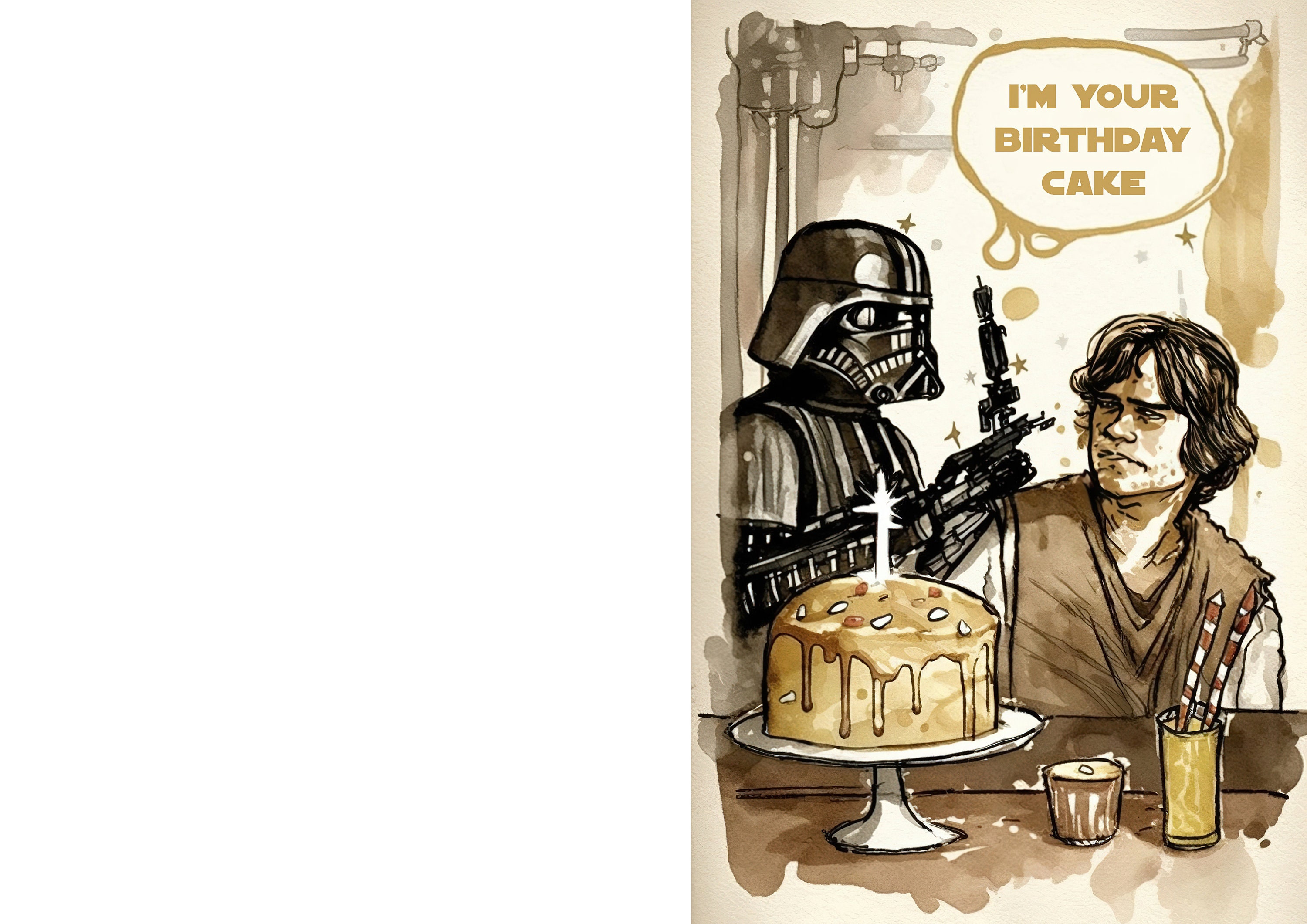 Darth Vader Themed Birthday Card Printable Star Wars Greeting Card ...